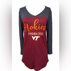 Virginia Tech Hokies Long Sleeve Tee VT Football Game Day Sporty Shirt Women S